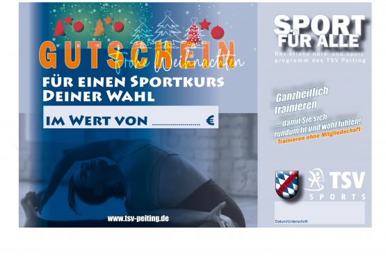 Kurs … das sportliche Weihnachtsgeschenk! TSV Peiting